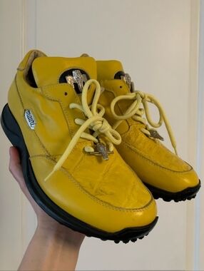 Mauri For City Slicker Yellow Leather Lace-Up Shoes